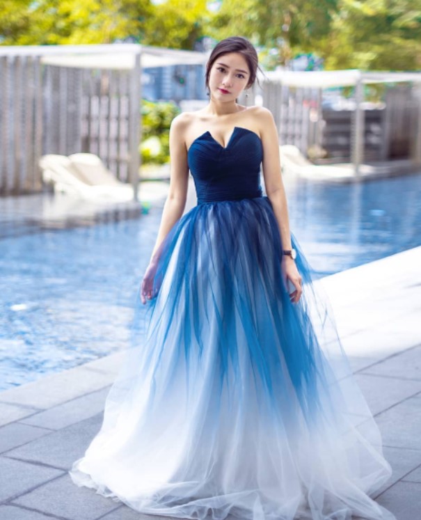 Ombre Blue Wedding Frock